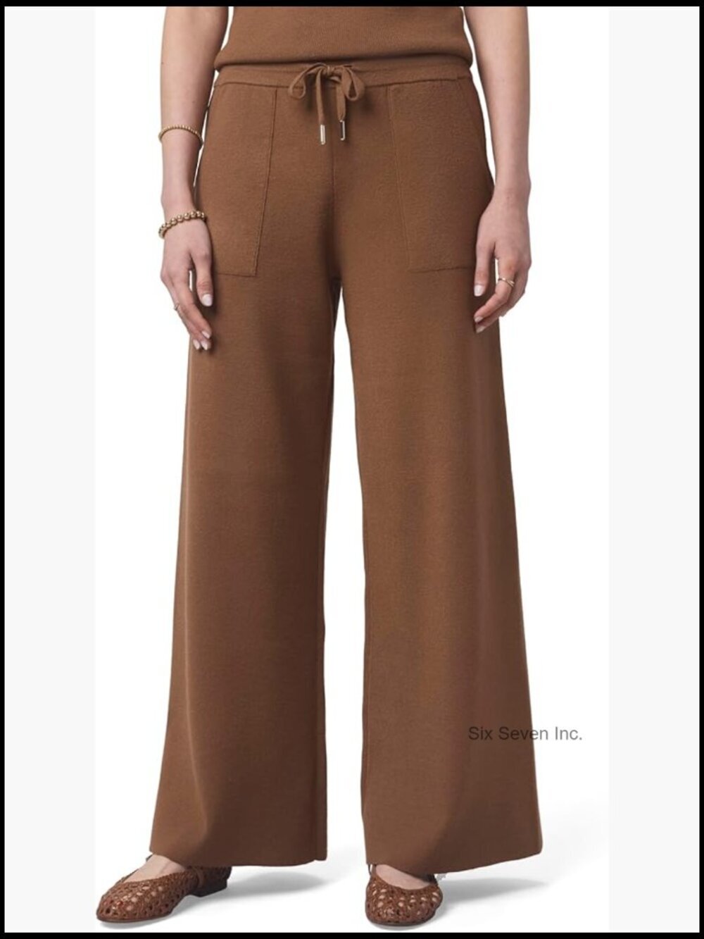 Sweater Wide Leg Pant - Size S - Drawstring Waist - Mid Rise